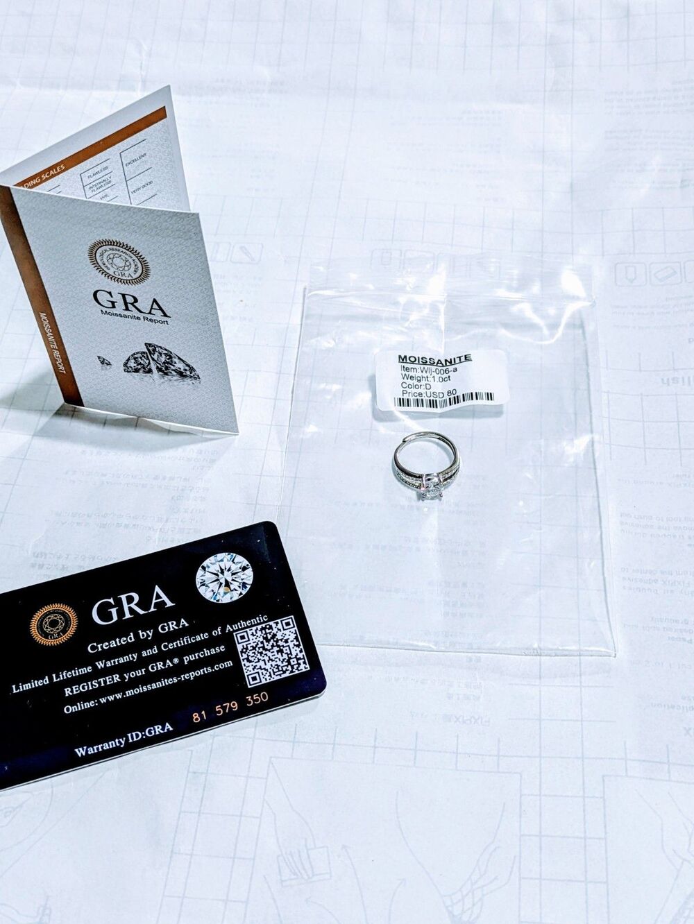 Brand New Womens 925 Silver (With Stamp) 1Ctw Moissanite Adjustable Size 6 Ring - Picture 4 of 8